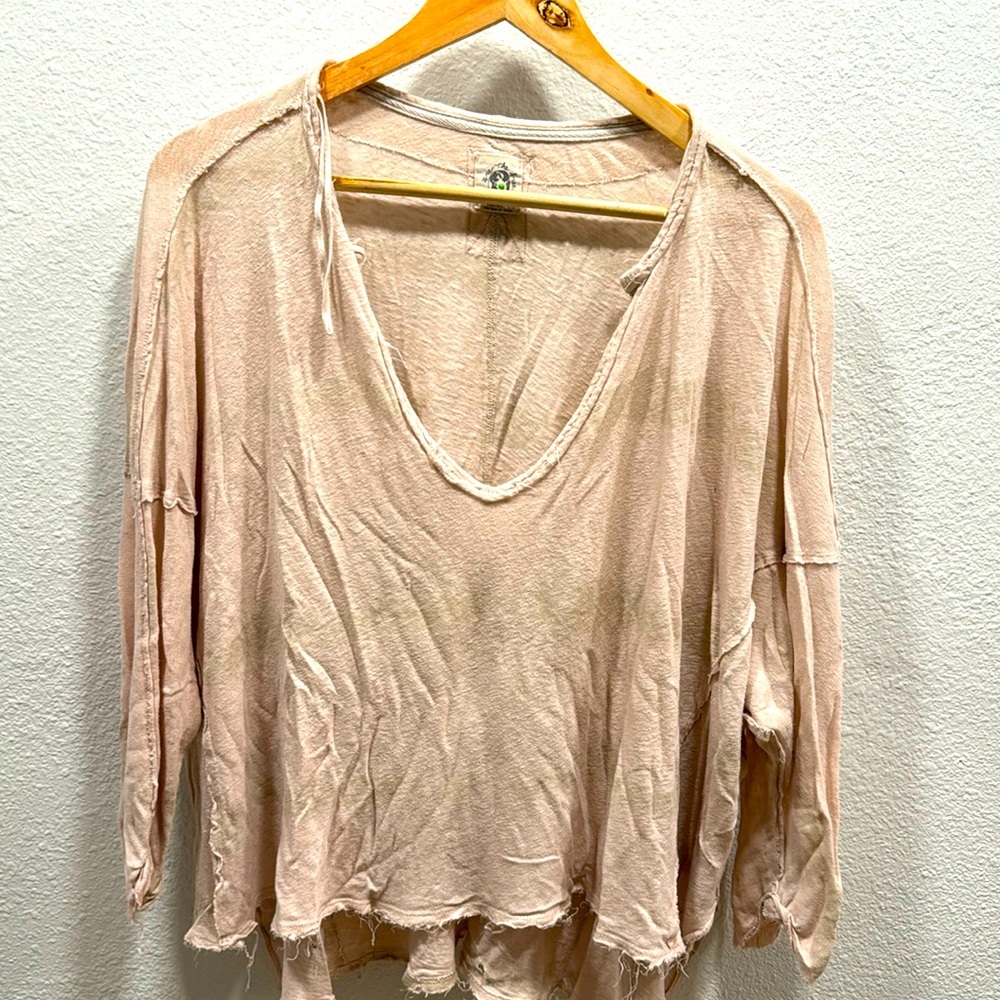 Oversized distressed Free People top